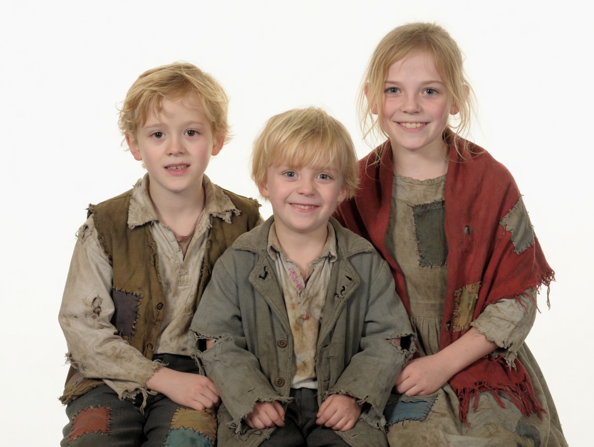 Anna Faikosch with his brother and sister